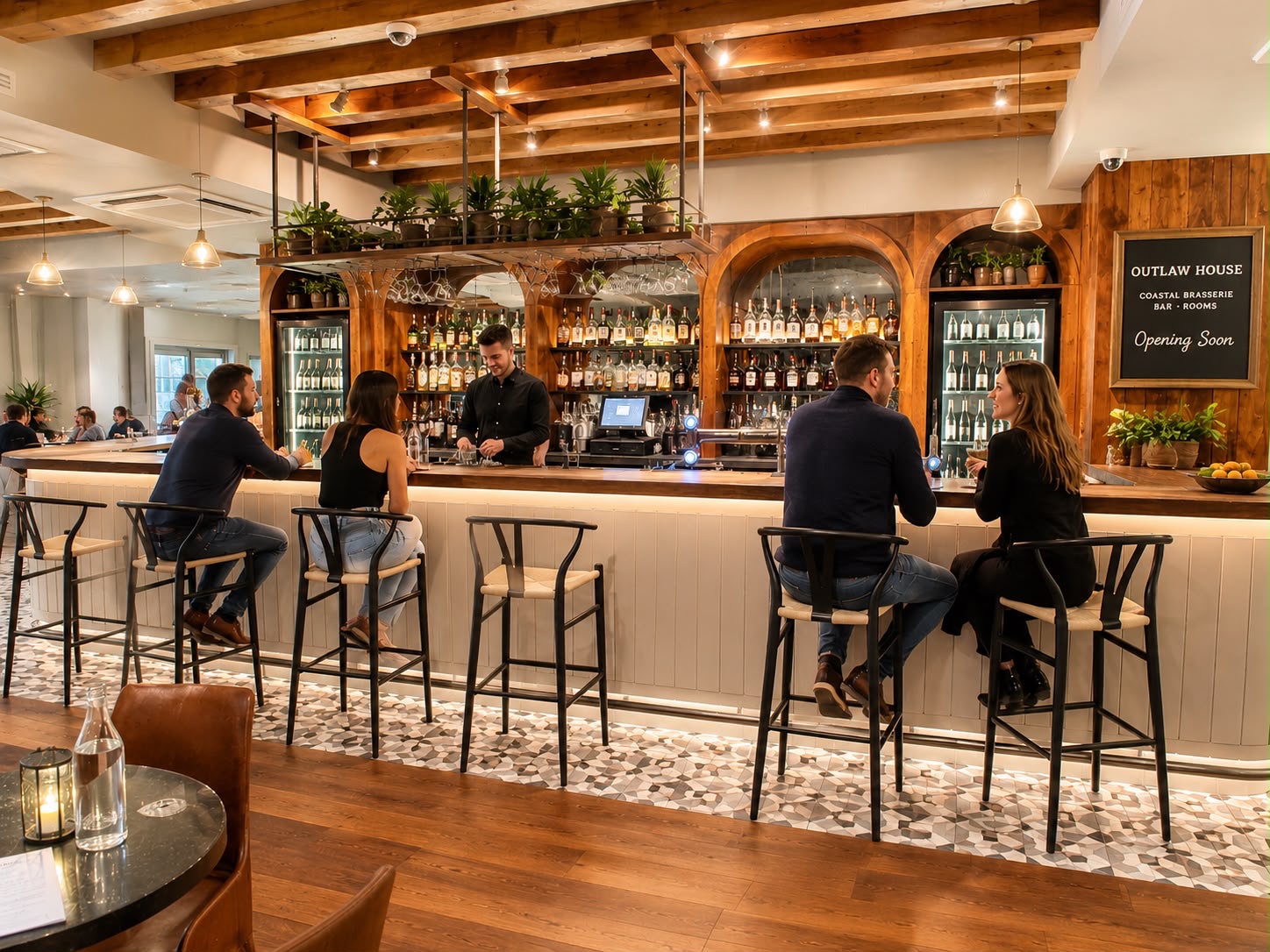 The bar at Outlaw House
